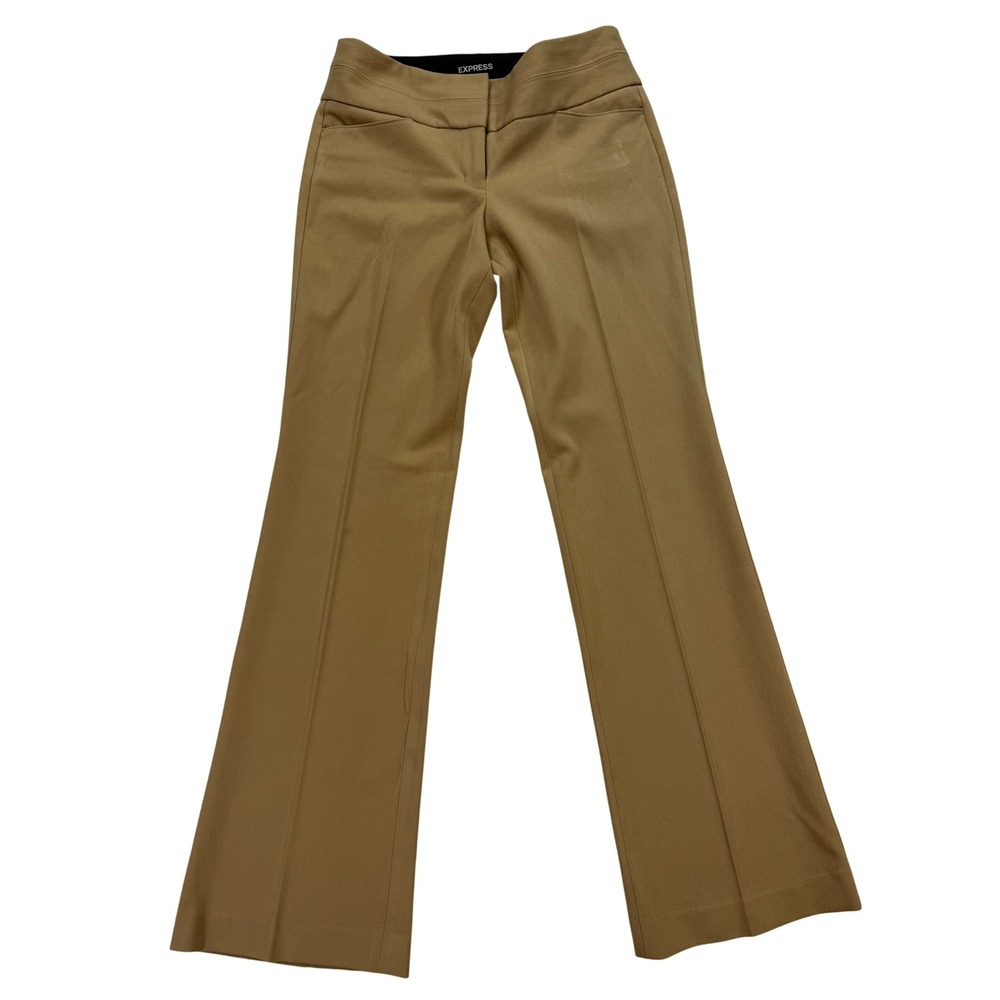Express Editor Dress Pants Womens 0 New Camel Tan Excellent Bootcut Stretch